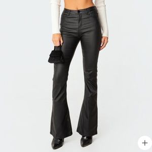 Editkted Faux Leather Pants - Flare